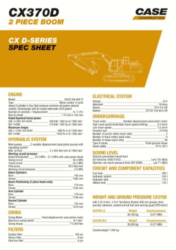 Picture of CX370D - Spec Sheet