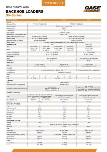 Picture of SV SERIES SPEC SHEET
