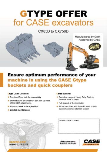Picture of G type offer for CASE excavators